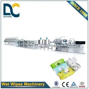 DCW-2700L + KGT-340B Fullautomatisk Baby Wet Wipes-produksjonslinje